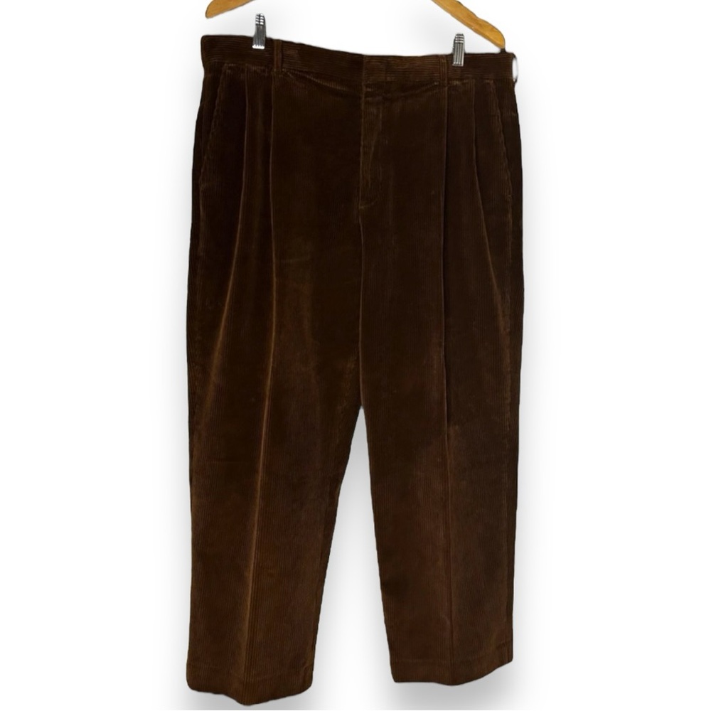 Lands' End - Traditional Fit Pleated Front Brown Corduroy Pants - Men’s‎ size 35